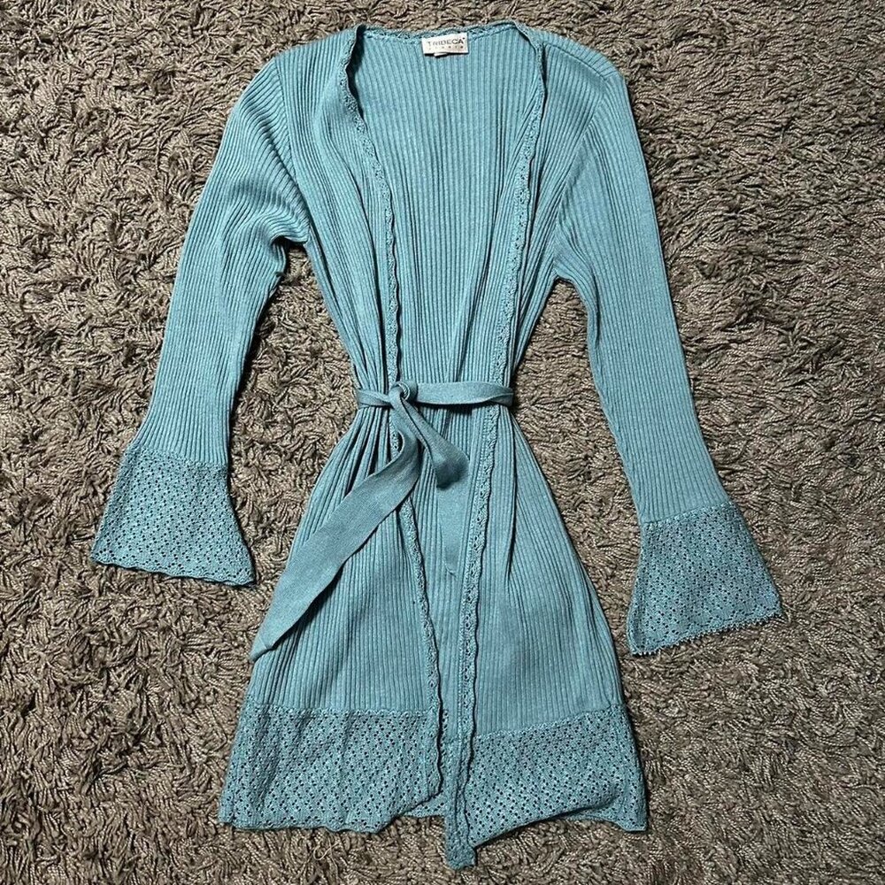 Vintage 90s Feminine Knit Flare Sleeve Cardigan Size M